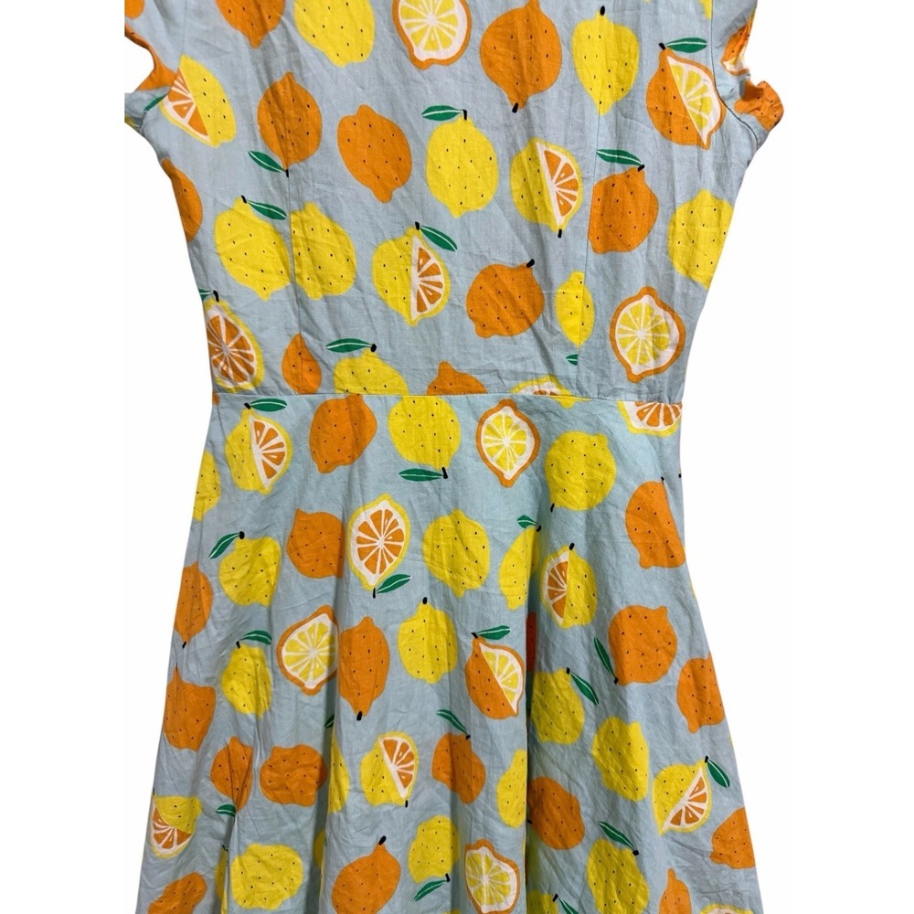 Teeberry & Weave Novelty Fruit Eclectic Art Flare Retro Dress Women's Size Small - Picture 9 of 13
